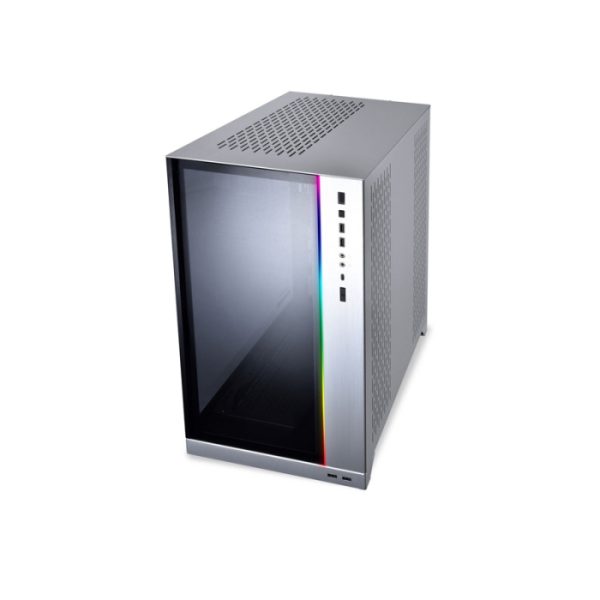 LIAN LI O11 Dynamic XL ROG Certified Tempered Glass Side & Front Panel + RGB Lighting Front Panel Case - Silver - Image 4