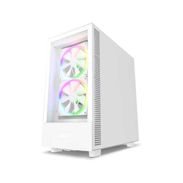 NZXT H5 Elite Premium Compact Mid Tower Two Panel Front & Left Side Tempered Glass Case with 3 RGB Fans - White - Image 5