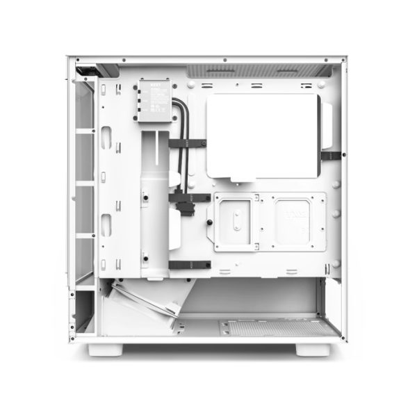 NZXT H5 Elite Premium Compact Mid Tower Two Panel Front & Left Side Tempered Glass Case with 3 RGB Fans - White - Image 2