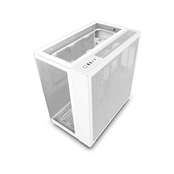 NZXT H9 Elite Premium Dual Chamber Mid Tower Three Panel Front/Top & Left Side Tempered Glass Case With 4 RGB Fans - White - Image 4