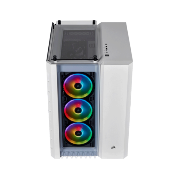 Corsair Crystal Series 680X RGB Airflow ATX Mid-Tower 3 Side Tempered Glass Panel Case with 4 RGB Fans - White - Image 2