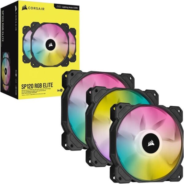 Corsair iCUE SP120 RGB ELITE Performance 120mm Triple Fan Pack - Black